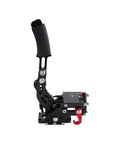 Side view of Pro Sim Racing Handbrake For PS4 PS5 USB 3.0 14Bit Precision, all-steel build, compact mount, clamp kit included.