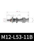 M12-11B Big Head Pneumatic Manipulator Rubber Sucker Silicone Industrial Vacuum Suction Cup Holder Model M12L-L82-11B shown with M12-L53-11B connector.