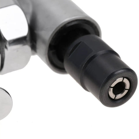 Detail of the nozzle of the Dead Beat Free 90 Degree Air Angle Die Grinder Equipped With A Rugged Copper Motor.