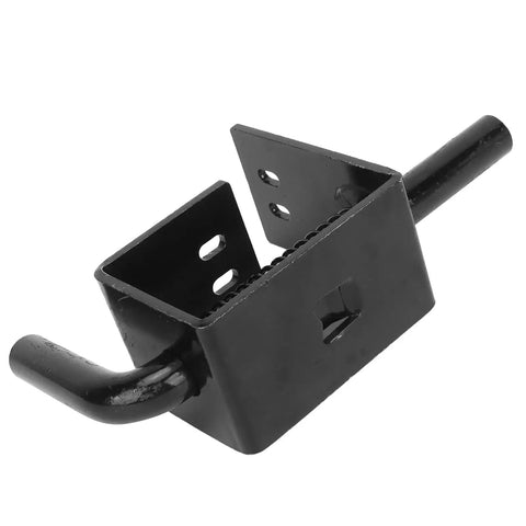 Heavy Duty Trailer Gate Spring Lock With Reinforced Metal Latch For Carry On Utility Trailer Door Safety featuring robust black steel construction.