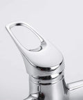 YHdtUO Kitchen Faucet Wall Mounted Single Handle Sink Rotating Hot and Cold Mop Pool Basin sleek chrome handle close-up