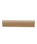 Single unfinished beech wood furniture pull handle for cabinets and drawers, solid beech wood, 5.12 inch length, smooth burr free finish.