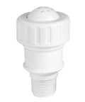 White PVC 3/4-inch vacuum relief valve for pool solar panels compatible with Heliocol and Sunstar systems