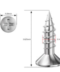 700 Piece 304 Stainless Steel Self Tapping Screws Flat Head showcasing size 0.28 and 0.625 inch details for accurate installation.