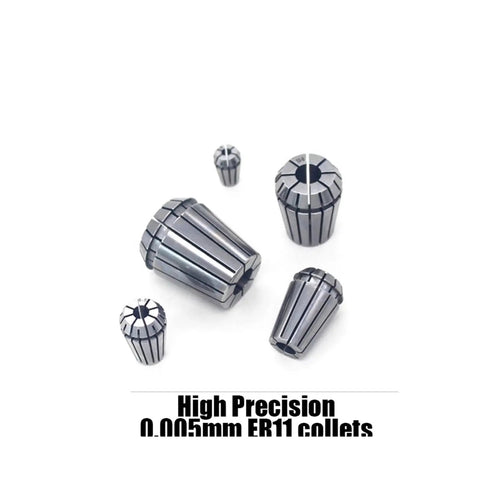 Precision Spring Collet ER11 With Ultra Low Runout 0.005mm Fits 1mm To 7mm Sizes heavy duty CNC machining tasks, graphite finish