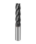 Carbide end mill, 9/16 inch shank, 4-flute, AlTiN coating, square end, 2 inch length of cut, side view