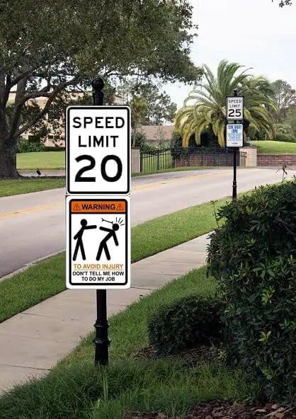 Lockout Power Disconnect Warning Sign For Servicing Heavy Duty Aluminum Wall Decor 8x12 Inch Retro Tin Look shown on roadside post with speed limit signs