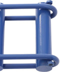 Close-up of blue clamp on Manual Pipe Squeeze Off Tool For PE PVC PPR PP Pipes 0 To 63mm Clamp Portable Shut Off Tool Built From Durable 45 Steel