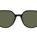 Unisex Thalia Square Sunglasses with 100 Percent UV Protection, Black Frame and Green Lenses, 53 Millimeter Lens Width