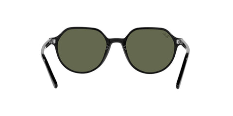 Unisex Thalia Square Sunglasses with 100 Percent UV Protection, Black Frame and Green Lenses, 53 Millimeter Lens Width