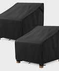 Outdoor Chair Covers Waterproof Built To Last Heavy Duty UV Resistant For Rocking Adirondack And Wicker Chairs Up To 35W X 37D X 36H Inches Two Pack With Air Vents And Handles For Easy Fit And All Weather Protection, front view