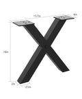 X Shape 16 Inch Metal Bench Legs Set For Coffee Tables And End Tables made of heavy duty carbon steel with powder coat finish