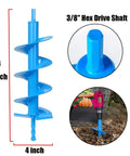 16 Inch by 4 Inch Upgraded Auger Drill Bit With Thickened Sharp Blades and Tungsten Carbide Cemented Blades, showing hex drive