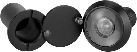 Solid Brass Door Peephole Viewer With 200-Degree Wide Angle And Heavy Duty Rotating Privacy Cover, Black Finish, for security