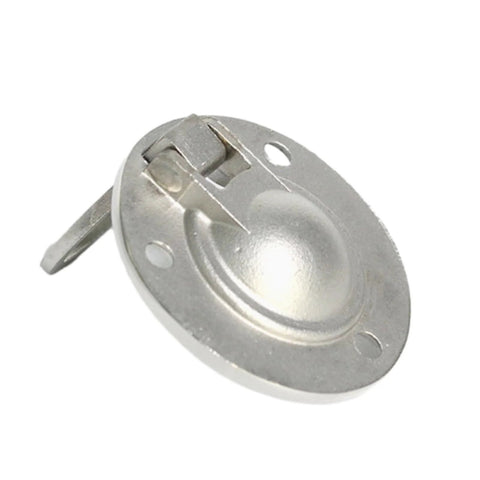Stainless Steel 50mm Recessed Ring Pull Floor Handle For Boat Hatch Latch With Screws, ideal for marine applications.