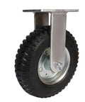 Eight Inch Heavy Duty Industrial Swivel Caster With Double Ball Bearing And Non Marking Polyurethane Tire for carts and workshops.