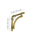 Gold Cast Iron Shelf Brackets Set Of Four, Heavy Duty Half Round Decorative Mounting Brackets, 5.5 By 1.2 By 5.5 Inches