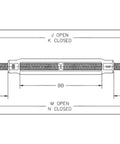 Rock Solid Jaw And Eye Turnbuckle Built Like A Tank Out Of Real Deal Hot Dip Galvanized Steel At Two And A Half Inches Wide By Twenty Four Inches Long For No Fuss Straight Line Rigging detailed technical drawing with dimensions.