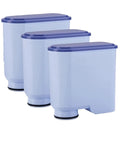 Top Shelf Coffee Machine Water Filter Replacement Cartridge, three pack of light blue cartridges for brewing systems.