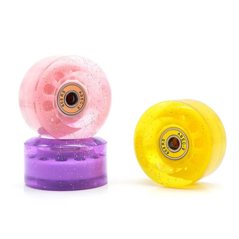 4 Pack Purple Dope Roller Skate Wheels 82A High Elastic PU For Outdoor Quad Skates Replacement Parts Non Light Up Decorative Wheel Set