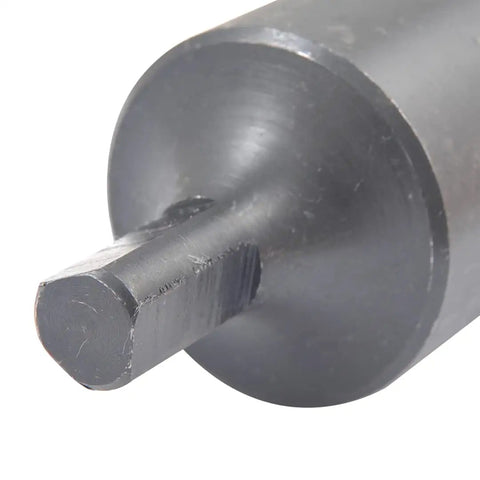 Close-up of Heavy Duty Milling Machine Knee Feed Handle And Quill Stop Adapter Set with a snug fit pin for milling projects.