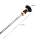 Professional Woodworking Wheel Marking Gauge Packed With Razor Sharp Dovetail Layout Blade And Rust Resistant Mortise Scribing Tool displayed on a ruler with dimensions.