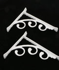 Set Of 2 Heavy Duty Floral Shelf Brackets Made From Lightweight Aluminum, Sturdy Built To Last Wall Mount Corner Braces.