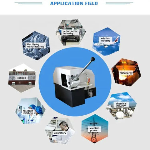 Professional Steel Pipe Cutter And Metallographic Sectioning Machine For Laboratory Precision Cutting Of Hard Alloy Bars And Round Tube Stocks Built For The Daily Grind shown in various application fields.