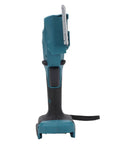 Sorandy Cordless Electric Scissors Rechargeable Power Shears side view showing ergonomic handle and safety metal cover.