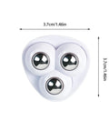 4 Pcs Self Adhesive Caster Wheels 360 Degree Swivel Mini Universal Wheel Set, white, stainless steel ball bearings, top view