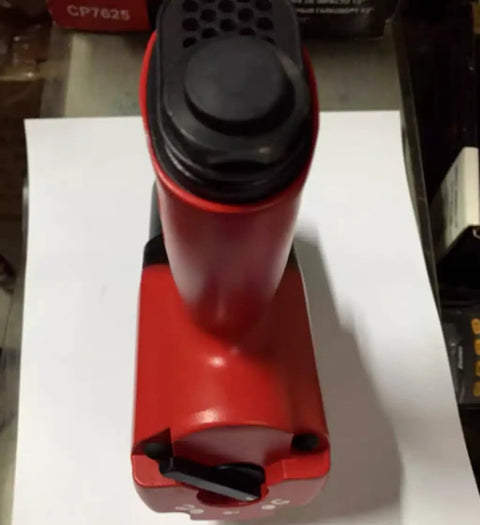 Top view of Bang For Your Buck CP 7625 Pneumatic Impact Wrench with red casing and controls for dual speed adjustment.