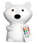 Fiona The Fox Squishy Night Light For Kids, Kid Friendly Soft Silicone Mood Lamp with tap and remote, portable USB night light