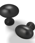 10 Pack Matte Black Oval Kitchen Cabinet Knobs And Drawer Handles Zinc Alloy Hardware For Cabinets Dresser Bathroom And Closet