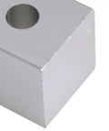 Corner view of 34x30x30mm Silver Ballscrew Nut Housing Bracket For T8 Trapezoidal Screw Seat Aluminum Replacement Mount For 3D Printer And Coding Machine No Fuss Install Precise Linear Motion And Durable Performance.