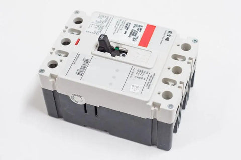 Series C F Frame Heavy Hitter Three Pole Molded Circuit Breaker 150 Amp 100kA Rating shown from a side angle.