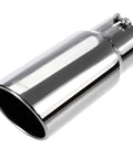 Diesel Exhaust Tip 5 Inch Inlet 6 Inch Outlet Stainless Steel Bolt On Tail Pipe Tip 15 Inch Long Rolled Edge Slant Cut