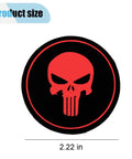 Level Up Your Ride Game With These Dope 4 Pack Skull Wheel Hub Center Caps Waterproof Metal Emblem Decals Weatherproof Rim Shields For Cars Trucks In Black And Red, 2.22 inch black and red skull design.