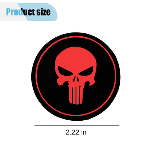 Level Up Your Ride Game With These Dope 4 Pack Skull Wheel Hub Center Caps Waterproof Metal Emblem Decals Weatherproof Rim Shields For Cars Trucks In Black And Red, 2.22 inch black and red skull design.