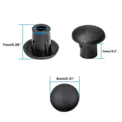 Black 5mm Shelf Peg Hole Plugs 100 Pack For Kitchen Cabinets And Furniture Easy Install No Tools Needed Durable Plastic Caps
