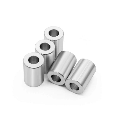 20 Piece Aluminum Spacers Set One Half Inch Outer Diameter One Quarter Inch Inner Diameter Three Quarter Inch Length Smooth Spacer Bushings Easy Slip On Quick Install No Tools Needed Durable Corrosion Resistant Aluminum For Auto Motorcycle DIY, four spacers shown
