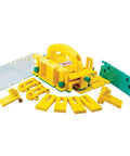 GRR-Ripper 3D Pushblock System For Safety, Precision And Control with components, yellow and green, ideal for saws and tables.