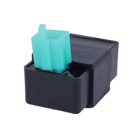 5 Pin AC CDI Box for GY6 Engines, black with turquoise connector, no rev limiter, universal fit for ATVs and mini bikes