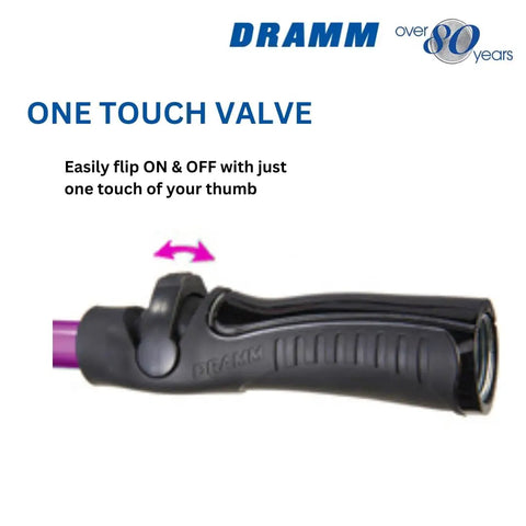 Close-up of the one touch thumb control valve on RainSelect Rain Wand 30 Inch Aluminum Garden Watering Wand with 9 pattern spray head.