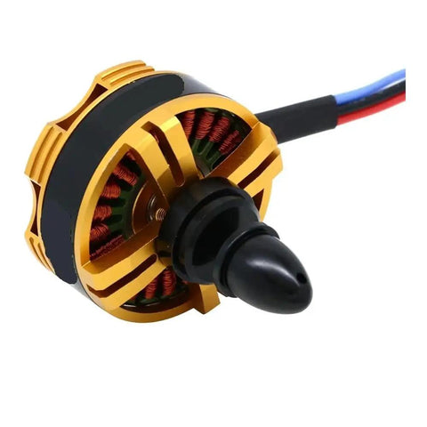 Gold BE4108 Brushless Drone Motor 380KV 580KV 720KV For Multi Rotor UAVs, close up of external rotating power system with wiring