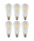 Five And A Half Watt ST19 LED Bulbs Set Of 6 Clear 2700K Warm White Output 500 Lumens At 120V Ideal For Ceiling Fixtures And Chandeliers California Compliant Budget Friendly Home Lighting Solution