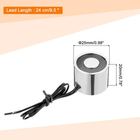 Round Solenoid Electromagnet 24V DC 80N Electric Lifting Magnet For Automation Equipment Heavy Duty with lead wire