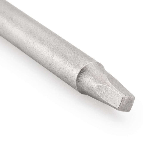 Close-up of Long Magnetic Square Drive Screwdriver Bit Set, 1/4 Inch Hex Shank, 6 Inch Length, 10-Piece S2 Steel Bit, side view.