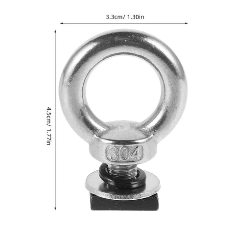 T Slot Bolt Tie Down Anchor M8 Eye Bolt Hardware Kit For Roof Rack Track Universal Mounting Accessory For Cargo Kayak Canoe And Truck Bed Secure Gear Fast, 304 stainless steel M8 eye bolt, 4.5 x 3.3 cm