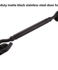 6 Inch Barn Door Lock And Sliding Gate Latch Set In Stainless Steel, black finish, eye hook latch