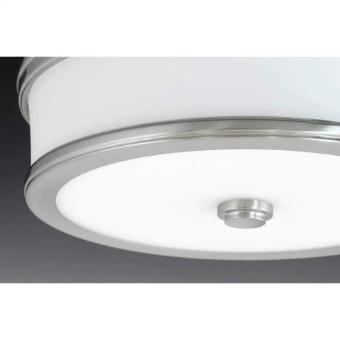 Bezel LED Flush Mount Ceiling Light Gray With Etched White Glass And Metal Trim 17W Integrated LED Sleek Architectural Style Ultra Slim Profile Energy Saving One Light Fixture For Modern Homes